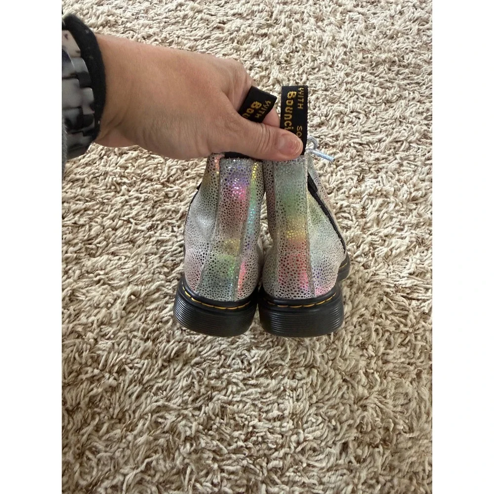 Rare‎ Dr Martens 1460 Pascal Rainbow Glitter Holographic Boots Kids US 9